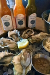 Saltwater restaurant, oysters and house made sauces